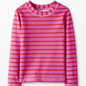 Hanna Andersson Pink and Red Striped Long Sleeve Shirt/Rash Guard Size 12